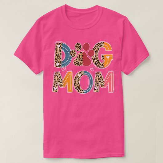 レオパードかわいい犬の手犬ママ母の日 Tシャツ (デザイン正面)