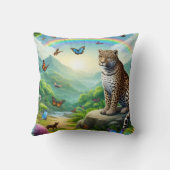 レオパードのエレガンス:ジャングルエスケープカラフルン クッション (裏面)