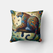 レオパードのオーラ:カラフルモーションの静寂 クッション (裏面)