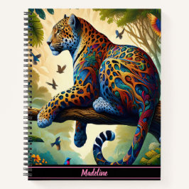 レオパードのオーラ：カラフルモーションの静寂 ノートブック