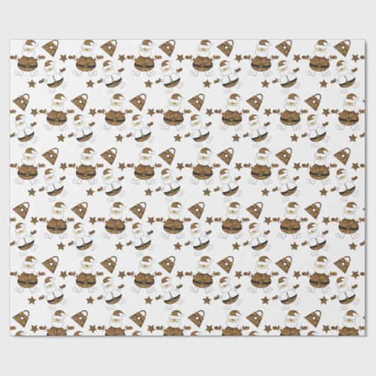 レオパードのサンタ財布の星模様（白） ラッピングペーパー (フラット)