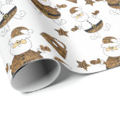 レオパードのサンタ財布の星模様（白） ラッピングペーパー (ロールコーナー)