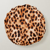 レオパードの印刷テクスチャ ラウンドクッション (裏面)