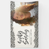 レオパードの60歳と60歳の誕生日写真 横断幕 (縦)