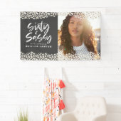 レオパードの60歳と60歳の誕生日写真 横断幕 (インサイチュ)