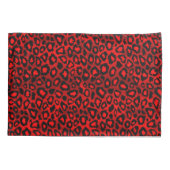 レオパードアニマルプリントインレッド 枕カバー (裏面)