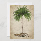 レオパードアニマルプリントエレガントパームブライダルシャワー 招待状 (裏面)