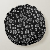 レオパードアニマルプリントグラム#8 #pattern #decor #art ラウンドクッション (裏面)