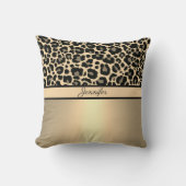 レオパードアニマルプリントチエタ金ゴールドトレンディーサファリ クッション (正面)