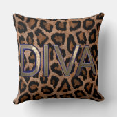レオパードアニマルプリントディーバ引用文装飾用クッション クッション (裏面)