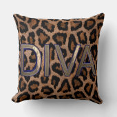 レオパードアニマルプリントディーバ引用文装飾用クッション クッション (正面)