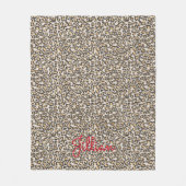 レオパードアニマルプリントニュートラルズシックトレンディーデコール フリースブランケット (正面)