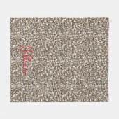 レオパードアニマルプリントニュートラルズシックトレンディーデコール フリースブランケット (正面(横))