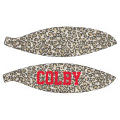 レオパードアニマルプリントニュートラルズレッド名前をカスタムするバスク バスケットボール (パネル)