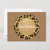 レオパードアニマルプリントパターン円ファッション美しい ポストカード (正面/裏面)