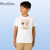 レオパードアニマルプリントフォント、猫好きの女の子🐆 Tシャツ