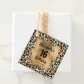 レオパードアニマルプリント16誕生日 パーソナライズされた フェイバータグ (インサイチュ)