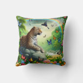 レオパードカラフルヘブン:熱帯環境 クッション (裏面)