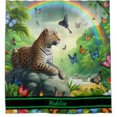 レオパードカラフルヘブン:熱帯環境 シャワーカーテン (正面)