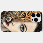 レオパードガール顔 Case-Mate iPhoneケース (裏面 (横))