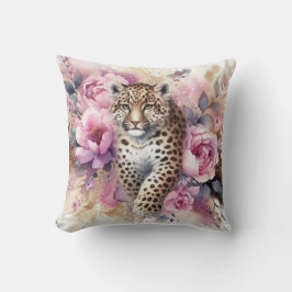 レオパードクブ&バラ装飾用クッション クッション