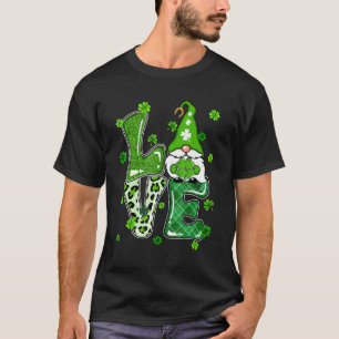 レオパードグリッタープレイドラブ格言St pattys dayイリ Tシャツ