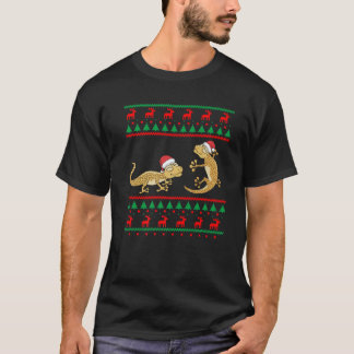 レオパードゲッコブリークリスマスセーターリザおもしろいード Tシャツ