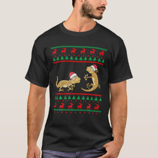 レオパードゲッコブリークリスマスセーターリザおもしろいード Tシャツ