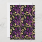 レオパードサファリパーム葉ズパープル金ゴールド誕生日 サンキューカード (裏面)