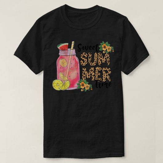 レオパードスイートサマータイおもしろいムアイラブサマービーチ Tシャツ (デザイン正面)