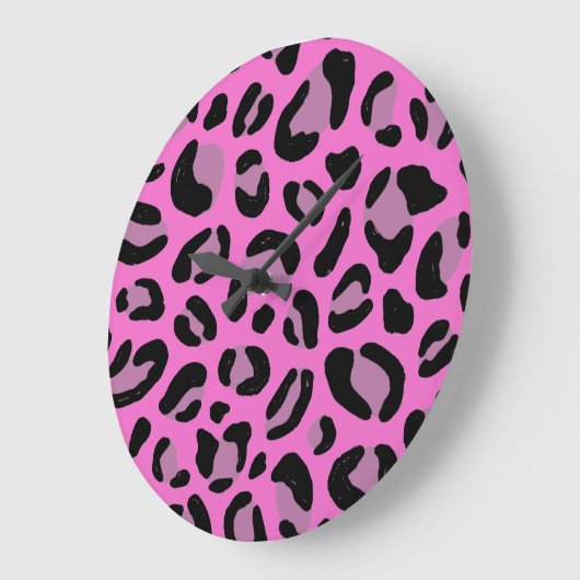 レオパードスキンアニマルプリントスクエアウォールクロック ラージ壁時計 (傾斜)