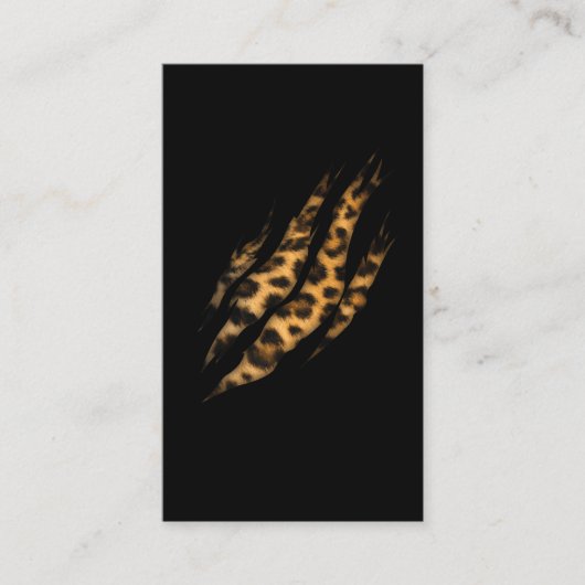 レオパードスキンプリント引き裂き爪 名刺 (正面)