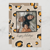 レオパードスポットズフラットホリデーカード シーズンカード (正面/裏面)