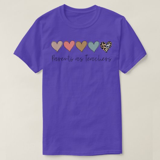 レオパードハート先生学生、両親を先生 Tシャツ (デザイン正面)