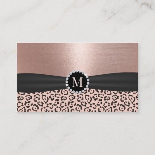 レオパードバラ金ゴールド化粧アーティストヘアサロン 名刺 (正面)