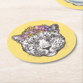 レオパードヒッピーシック ラウンドペーパーコースター (アングル)