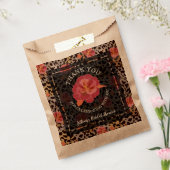 レオパードフローラブライダルシャワーありがとう フェイバーバッグ (封をした状態)