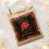 レオパードフローラブライダルシャワーありがとう フェイバーバッグ (クリップ留めされた状態)