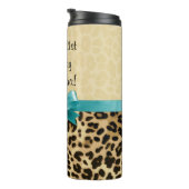 レオパードプリントアクアブルーボウガールズウーメン誕生日 タンブラー (回転右)