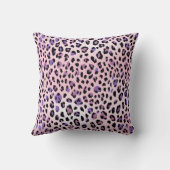 レオパードプリントアニマルプリントパステルピンクパープル クッション (裏面)