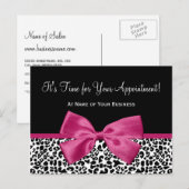 レオパードプリントピンクボウサロンアポイントメント ポストカード (正面/裏面)