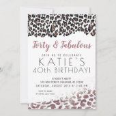 レオパードプリントフォーティ&ファブラスバラ金ゴールド誕生日 招待状 (正面)