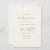 レオパードプリントミニマリストブライダルシャワー 招待状 (正面)