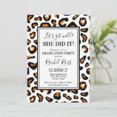 レオパードプリント卒業パーティー招待状 招待状 (スタンド正面)