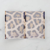 レオパードプリント大きな猫実在ファーパターンデザイン カード (内部)