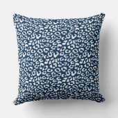 レオパードモダンネイビーブルーアニマルプリントパターン クッション (裏面)