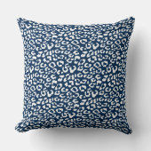 レオパードモダンネイビーブルーアニマルプリントパターン クッション (正面)