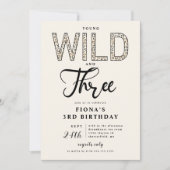 レオパードヤングワイルドスリー誕生日招待状 招待状 (正面)