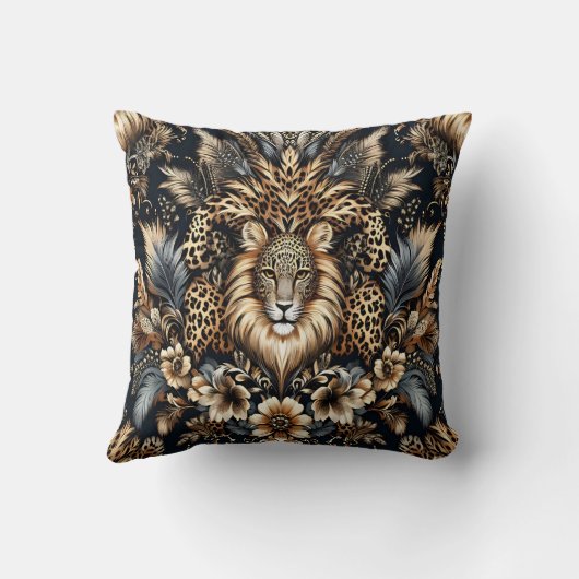 レオパードリトリート:ワイルドエレガンスのラウンジ クッション (裏面)
