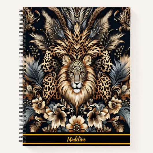 レオパードリトリート：ワイルドエレガンスのラウンジ ノートブック (正面)